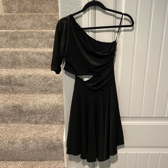 Ronny Kobo One Shoulder Cut Out Mini Dress Black Size medium - Picture 3 of 6
